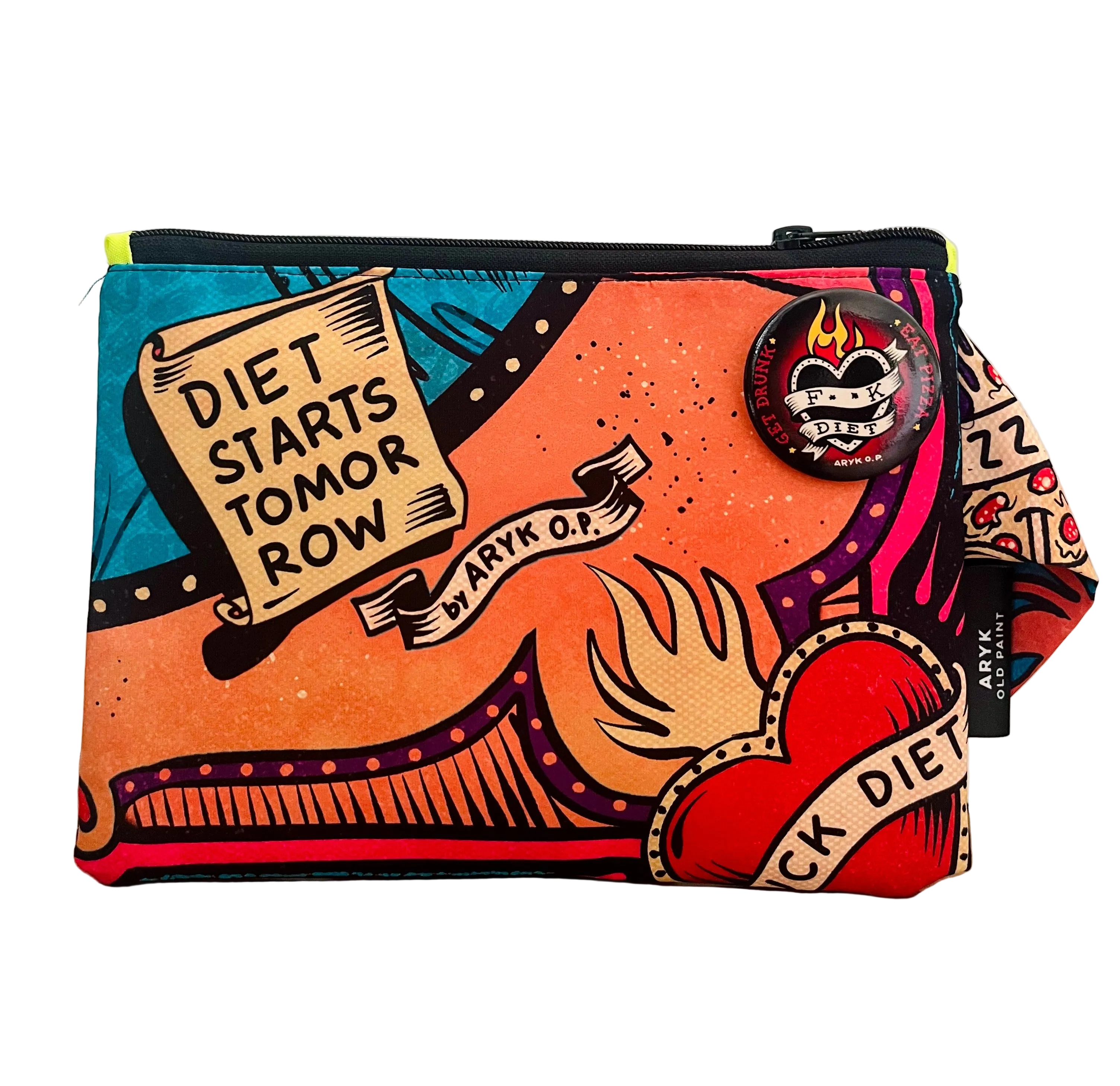 Pochette FUCK DIET- avanti- design ironico/dieta – ARYK OLD PAINT
