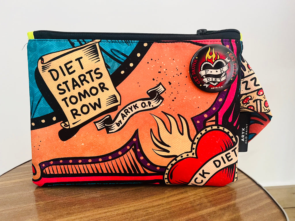 Pochette FUCK DIET design ironico/dieta – ARYK OLD PAINT