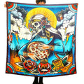 Foulard "FUCK DIET "design ironico stile tattoo- 140x140 cm – ARYK OLD PAINT- calavera