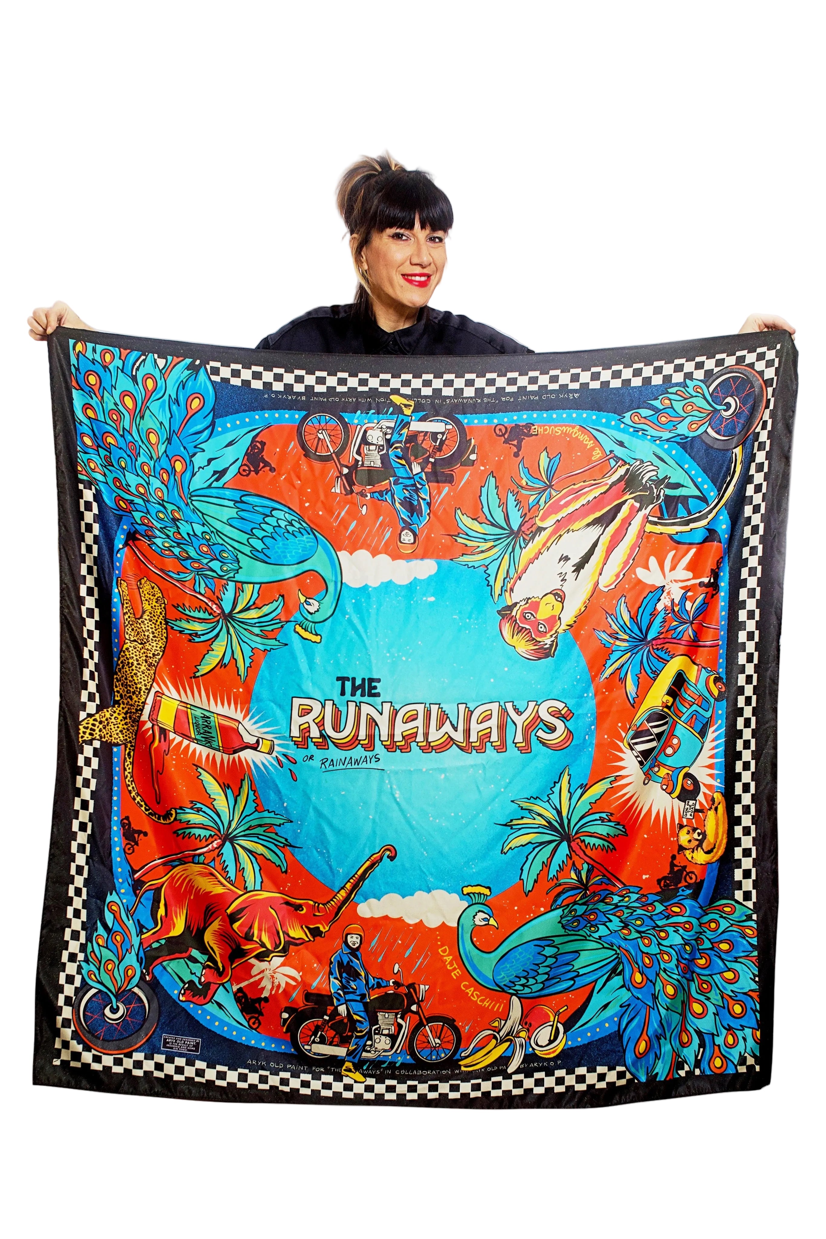 Foulard "the Runaways" design tropicale, animalier  140x140 cm – ARYK OLD PAINT