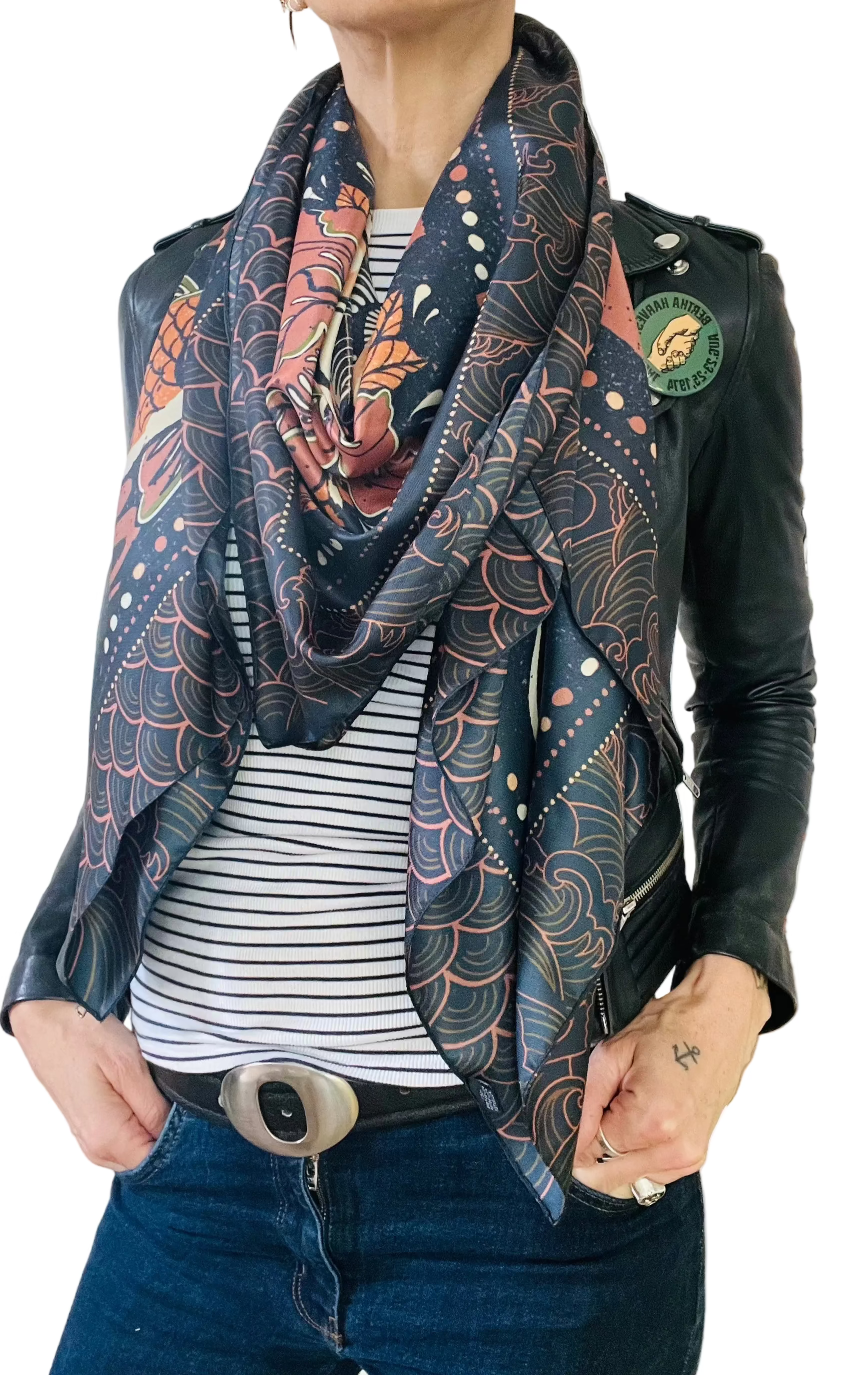 Foulard "Japan"design Giapponese 140x140 cm – ARYK OLD PAINT