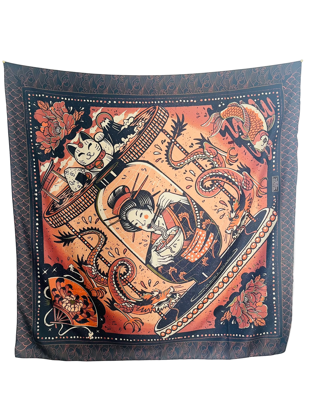 Foulard "Japan"design Giapponese 140x140 cm – ARYK OLD PAINT