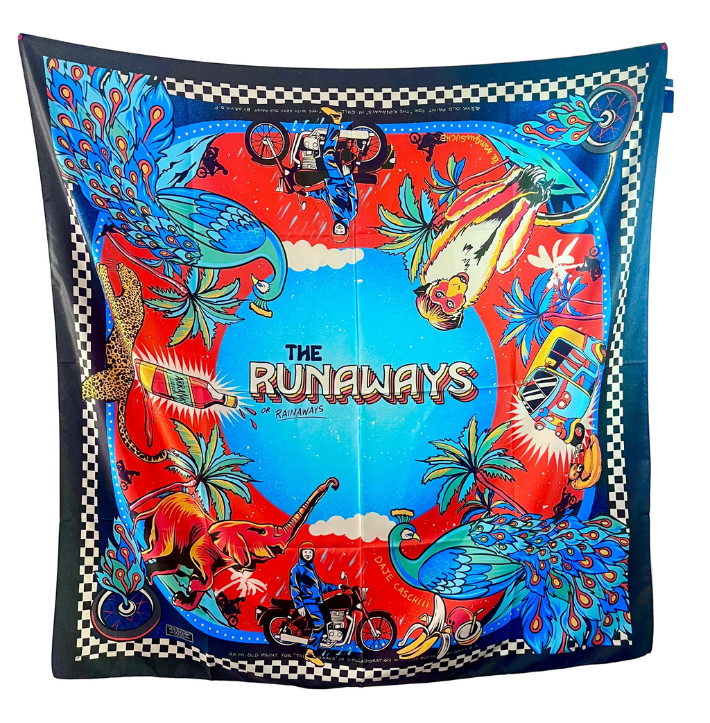 Foulard "the Runaways" design tropicale, animalier  140x140 cm – ARYK OLD PAINT