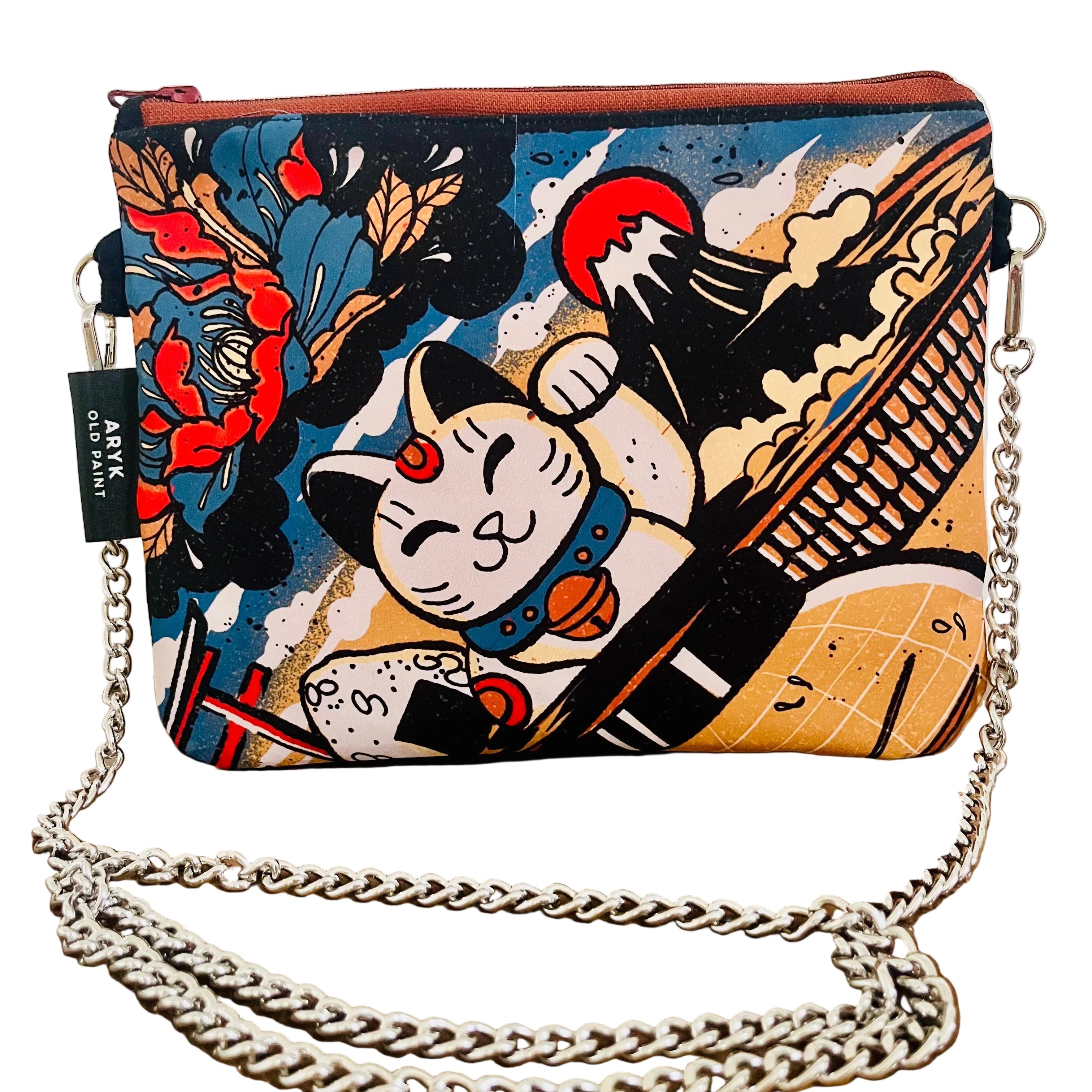 borsa a tracolla con catenella argento