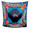 foulard "Girls Like Ride Too", vista frontale design old school tattoo 140x140 cm – ARYK OLD PAINT