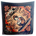 foulard "Japan" con design giapponese, vista frontale – ARYK OLD PAINT 140x140 cm