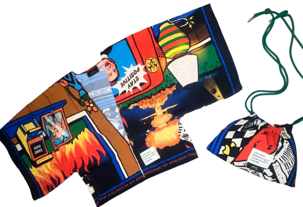 kimono con pochette abbinata a tema stay positive