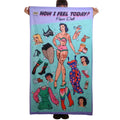 Telo mare "Crazy Paper Doll" – design illustrato ironico, Aryk Old Paint