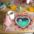 Tovaglietta americana in cotone 100% con illustrazione "Rip" ironica, design artigianale firmato Aryk Old Paint,